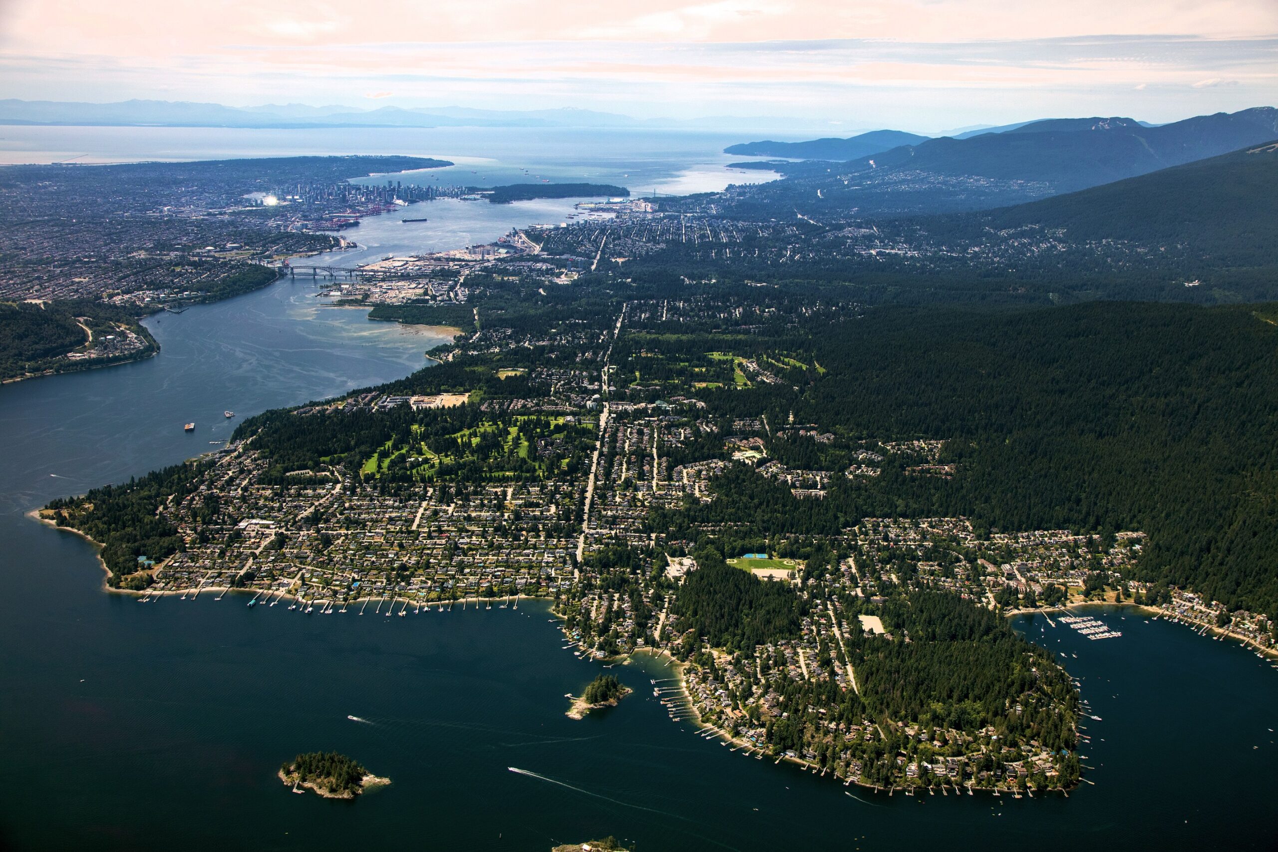 An aerial view of North Vancouver.