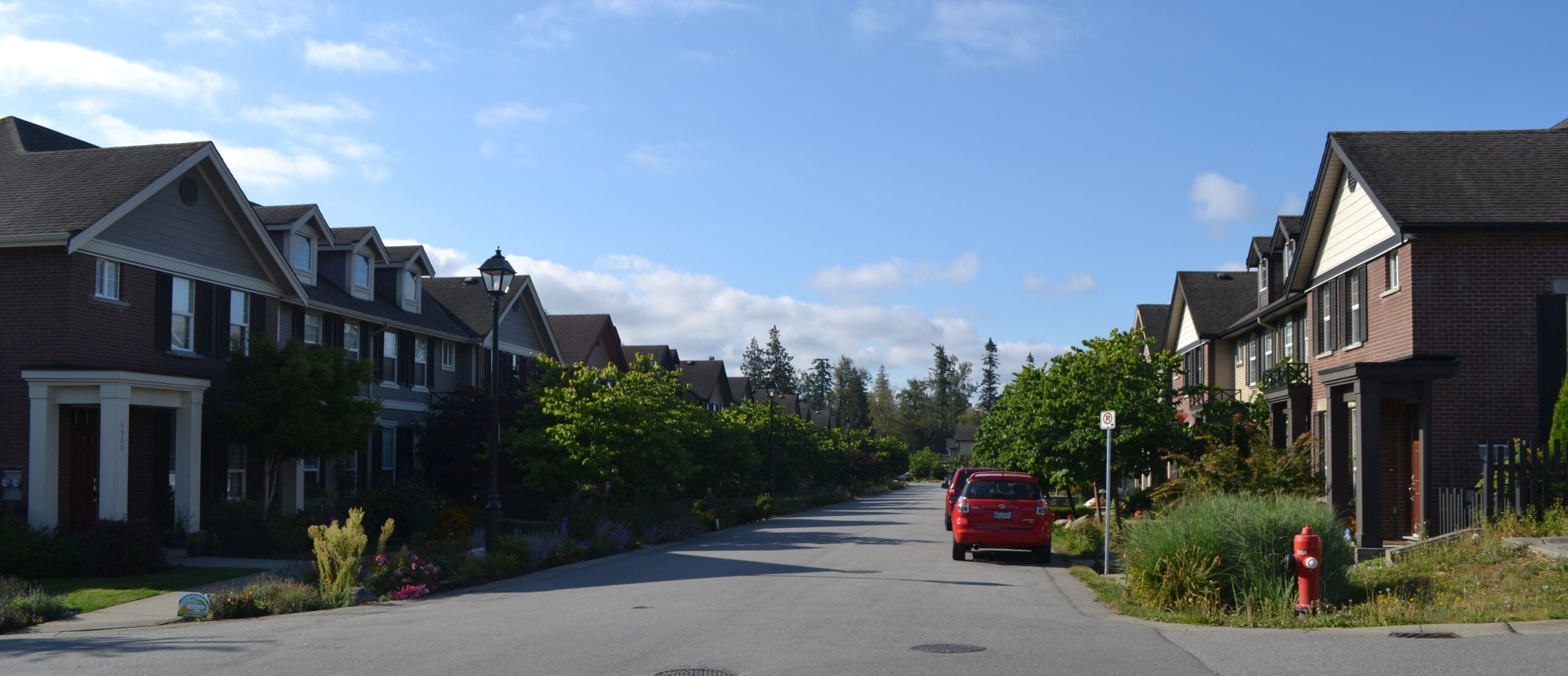 A suburban street.