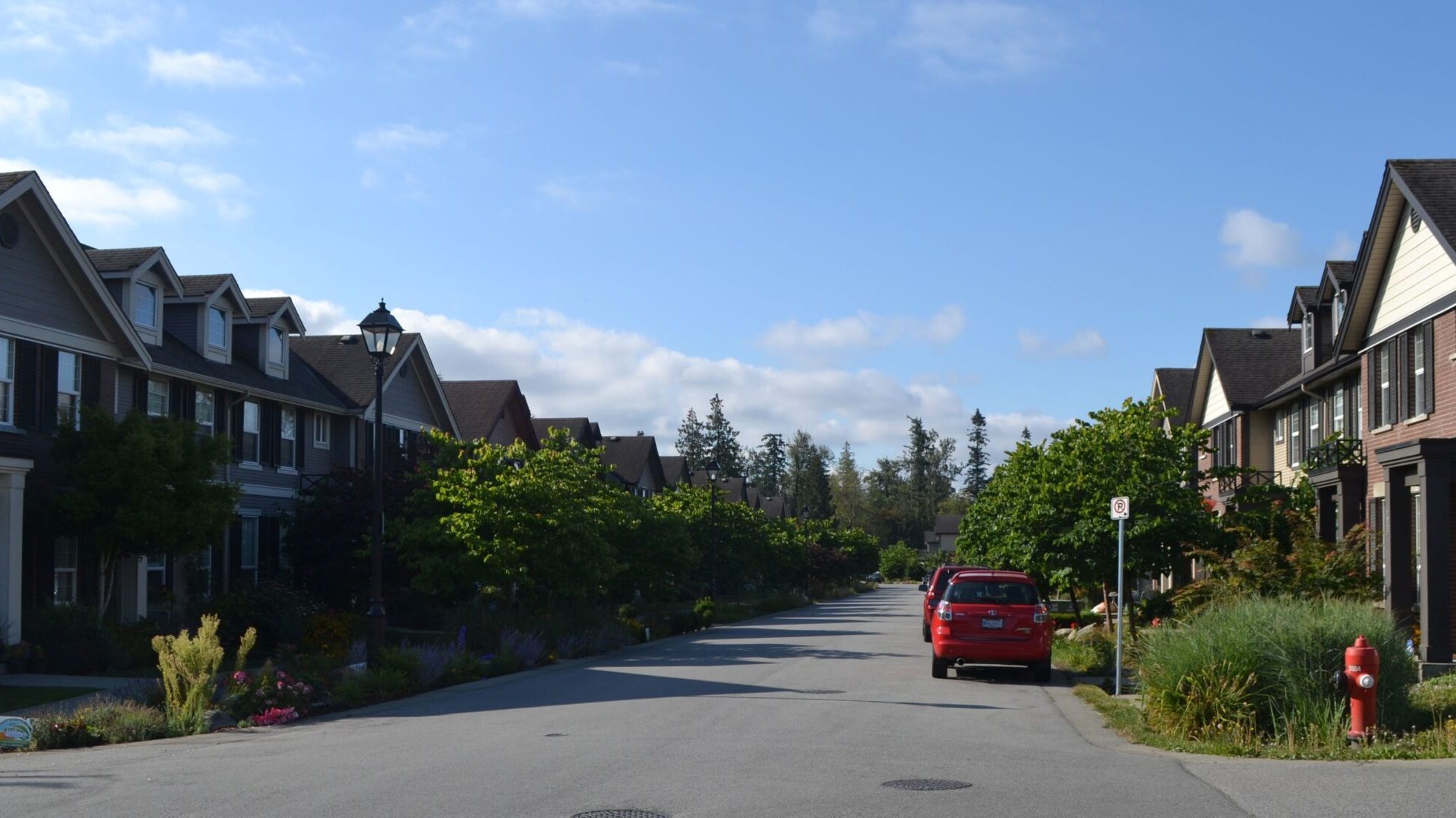 A suburban street.