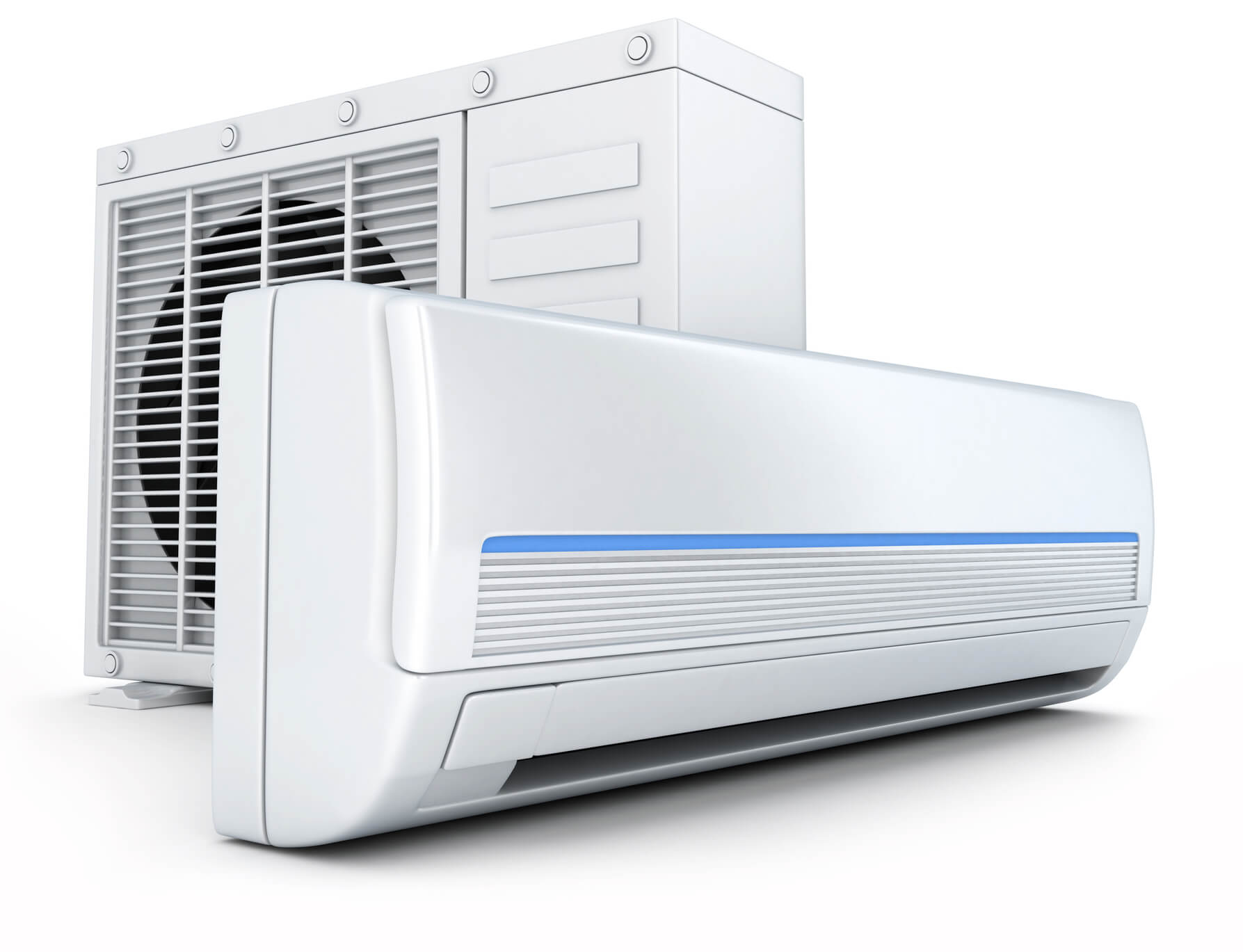 The outdoor unit and indoor head of a heat pump